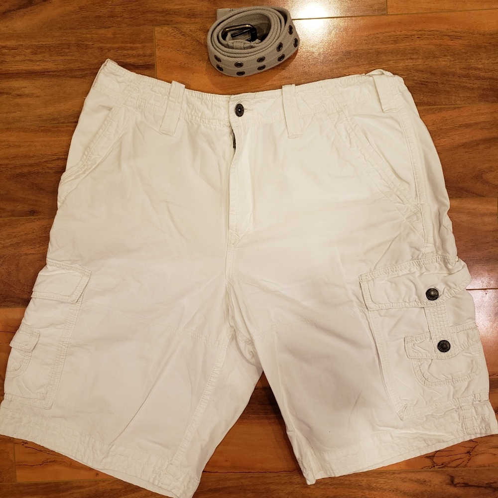 Express White Cargo Shorts